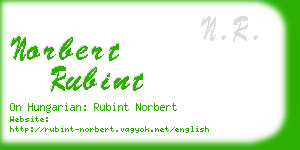 norbert rubint business card